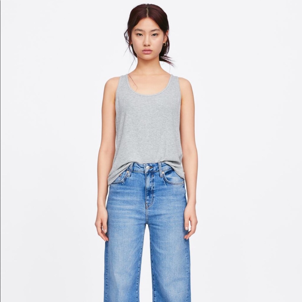 ZARA GRAY COTTON TANK TOP